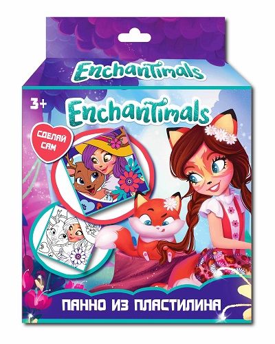 

Набор для творчества. Панно из пластилина - Enchantimals, 10 цветов, стек