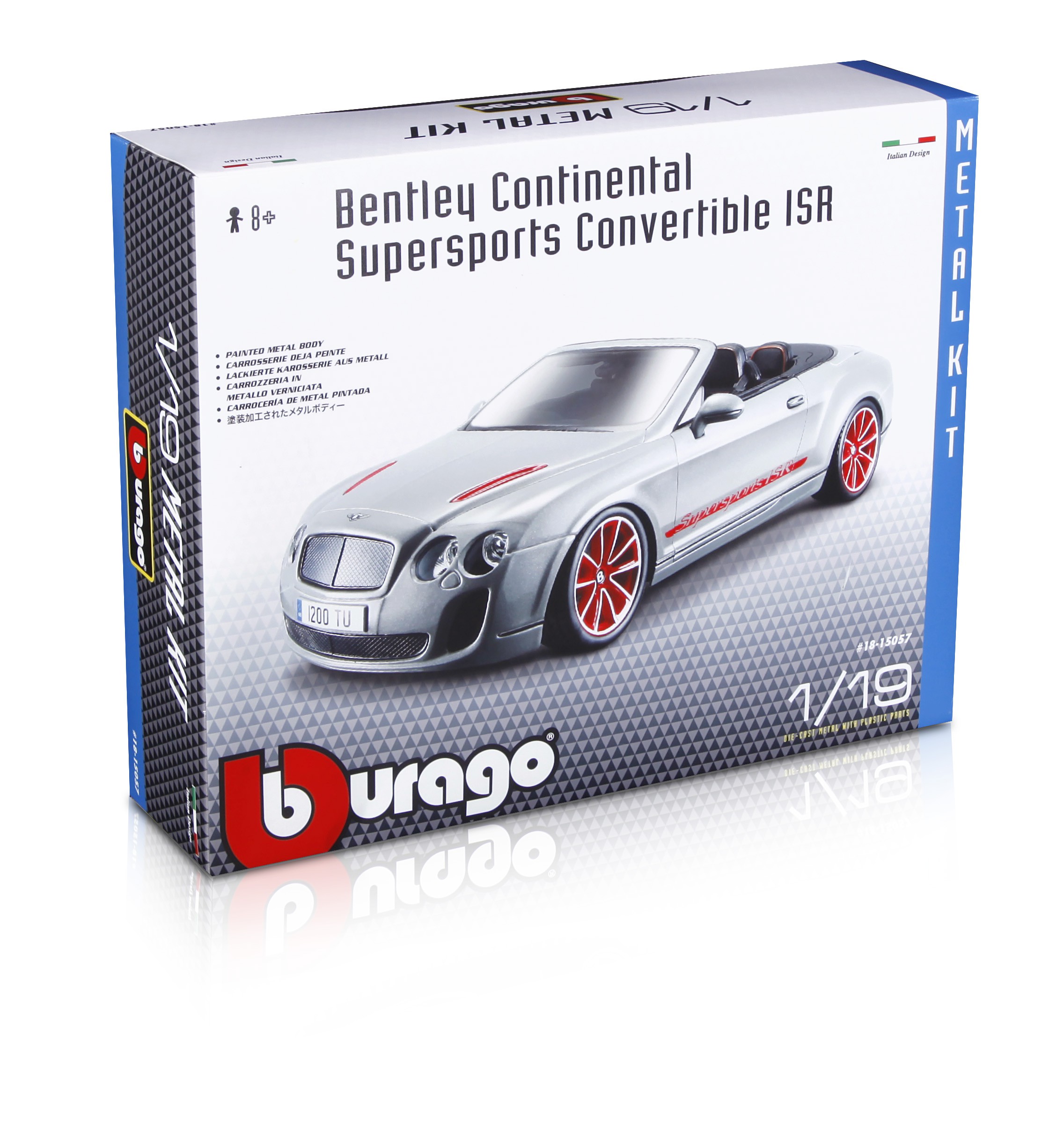 Машина для сборки Bburago Bentley Continental Supersports Convrtible ISR, металлическая, 1:18  