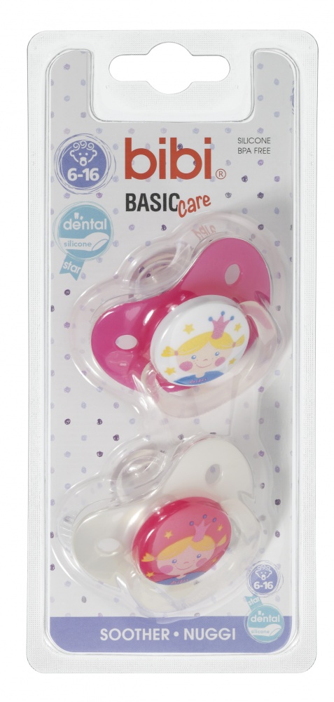 

Пустышка Dental силиконовая 6-16 мес.BasicCare ДУО 2 штуки