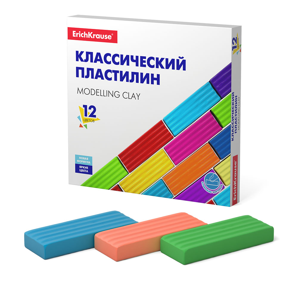 

Пластилин классический ErichKrause® Basic, 12 цветов, 192 г