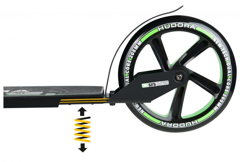 Складной 2х колесный самокат Big Wheel Flex 200, green  