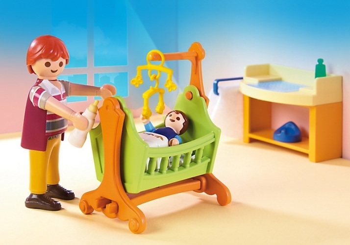 Кукольный дом: Детская комната с люлькой  