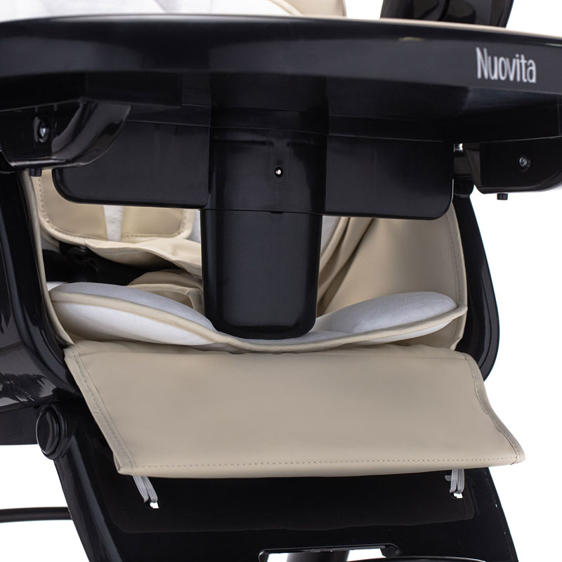 Стульчик для кормления с электронным устройством качения Nuovita Unico lux Nero, Latte, Nero/Латте, Черный  