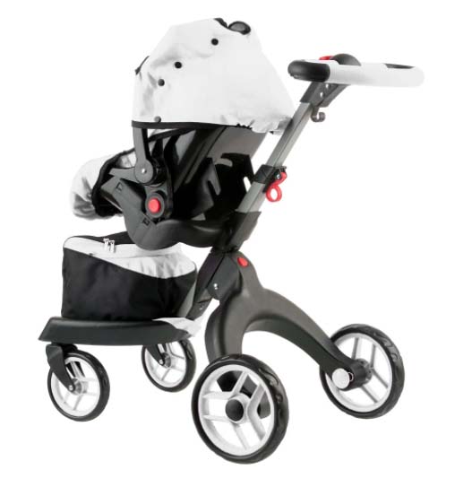 Многофункциональная прогулочная коляска-трансформер для кукол 12 в 1 Buggy Boom Aurora 9005, белая  