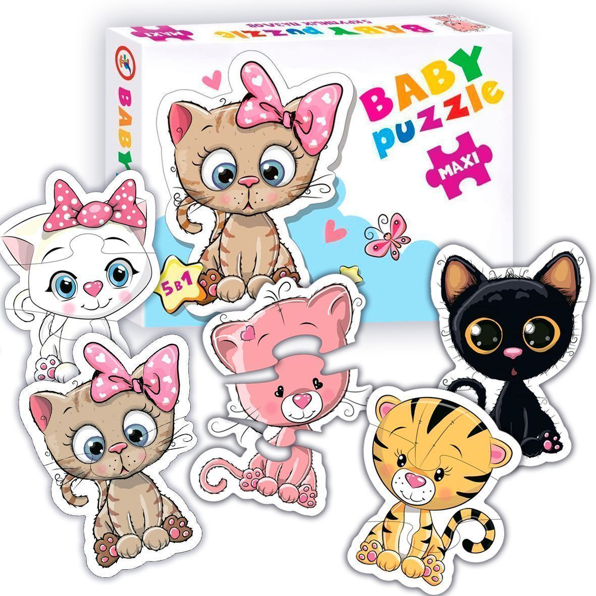 

Пазл из серии Baby Puzzle – Котята, 5 в 1