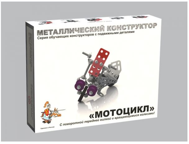 Детский металлический конструктор «Мотоцикл»  