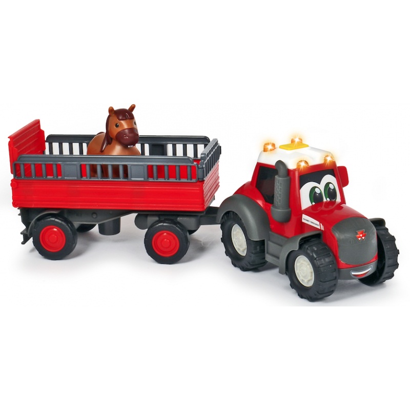 

Трактор Happy Massey Ferguson с прицепом для перевозки животных, 30 см