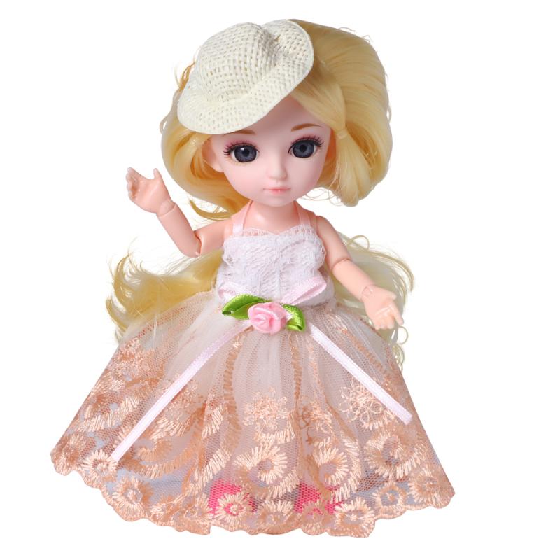 Кукла шарнирная - Малышка Лили блондинка с расческой, 16 см  