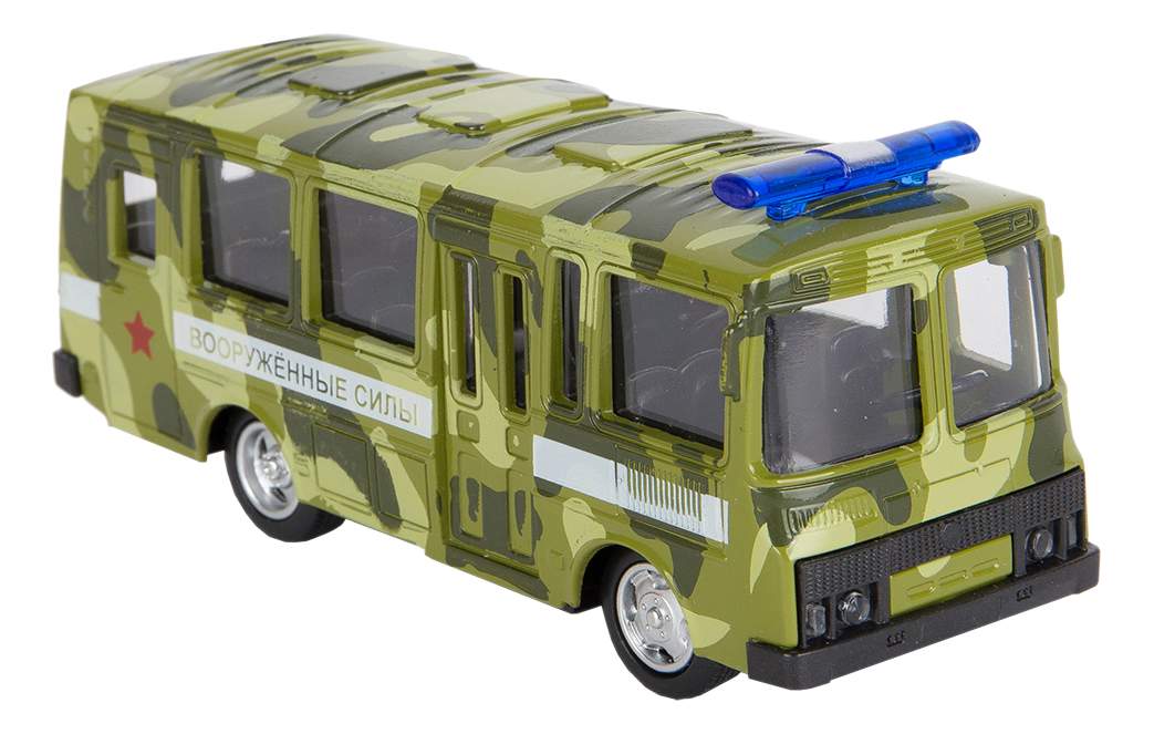 

Инерционный металлический автобус – Военный, масштаб 1:61