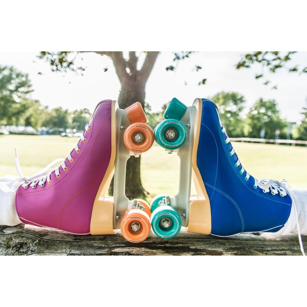 Ролики Rollschuh Roller Disco, размер 40, зелено-фиолетовые  