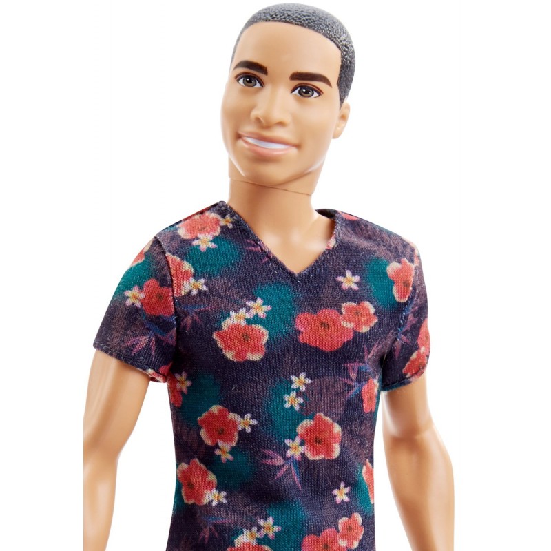 Кукла Ken - Игра с модой - Стивен в футболке с цветами и шортах  