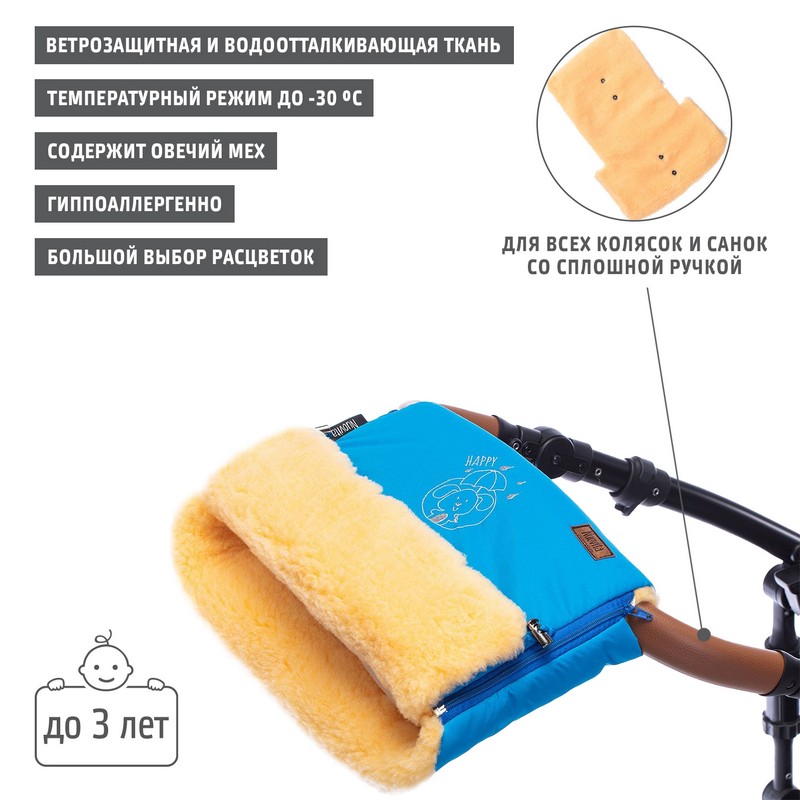 Муфта меховая для коляски Nuovita Islanda Pesco Blu/Голубой  
