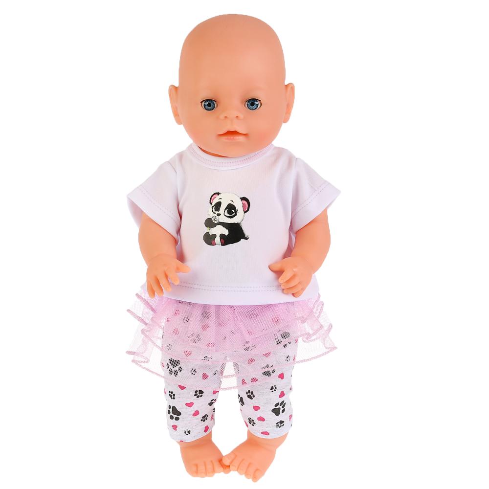 Одежда для кукол ТМ Карапуз 40-42 см - Костюм с юбкой Панда, в пакете  