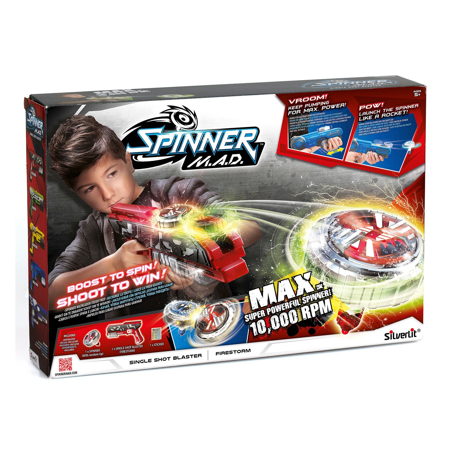 Бластер одиночный Spinner Mad, красный  