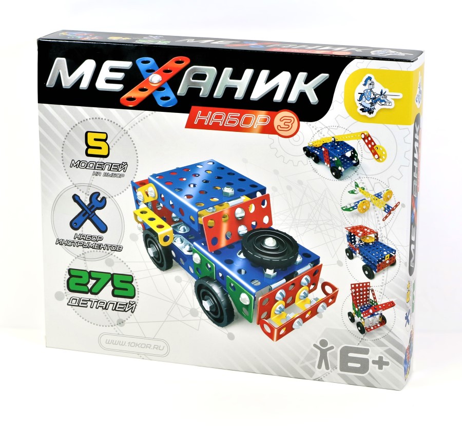 

Конструктор металлический Механик 3, 275 элементов