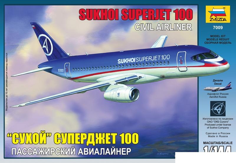 Сборная модель - Пассажирский Авиалайнер Суперджет 100  