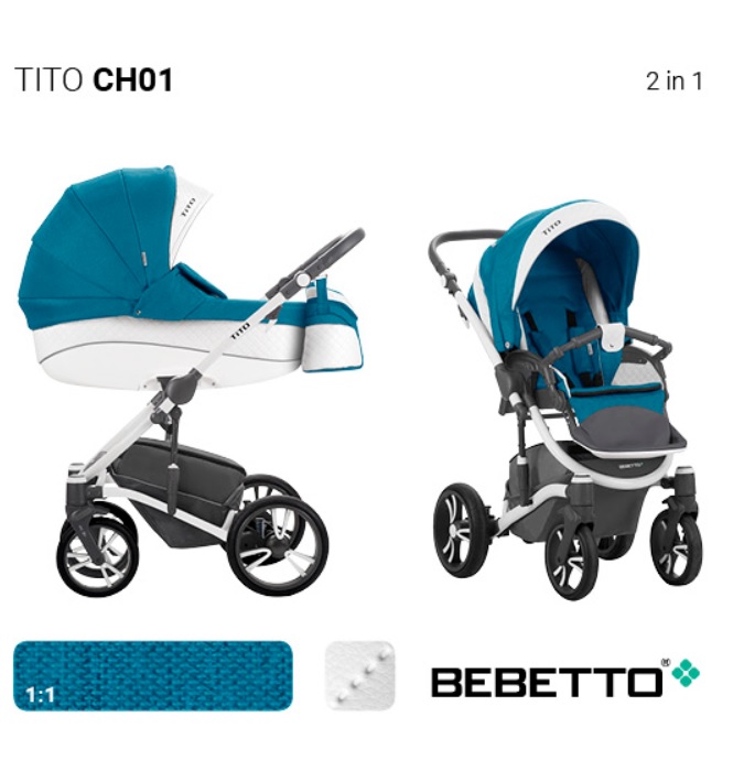 Детская коляска Bebetto Tito Chanel  2 в 1 - шасси белая/Bia - ch01  