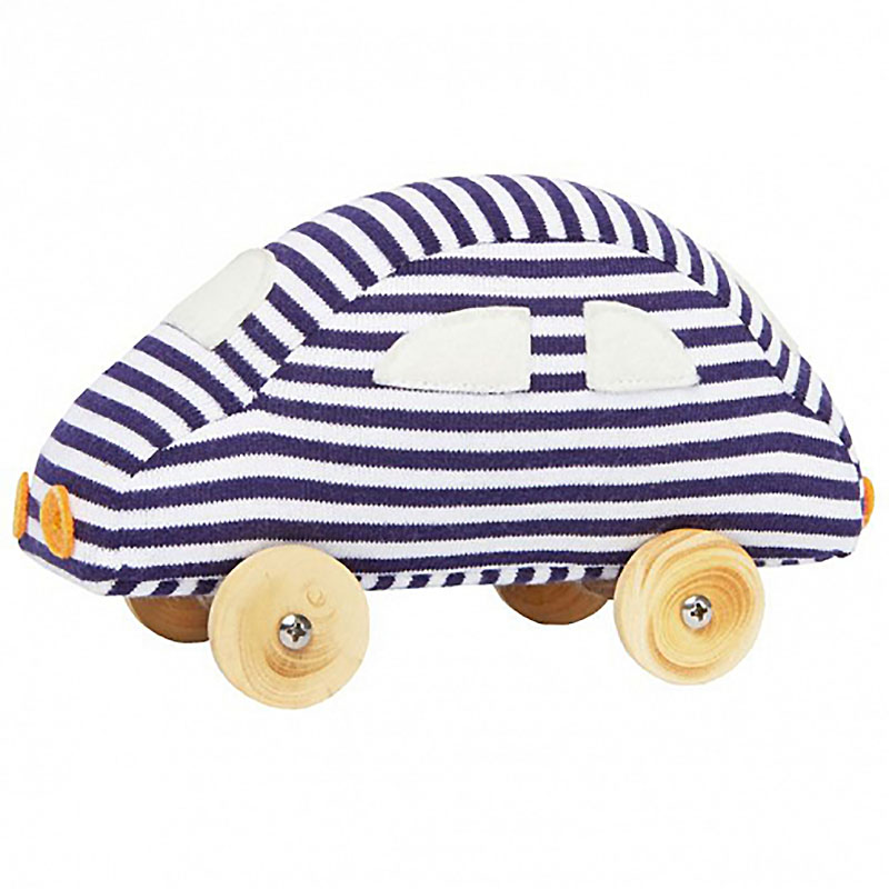 Мягкая игрушка - Автомобиль с пищалкой на колесиках  