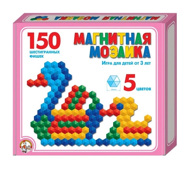 

Мозаика магнитная шестигранная, 150 фишек, разноцветная