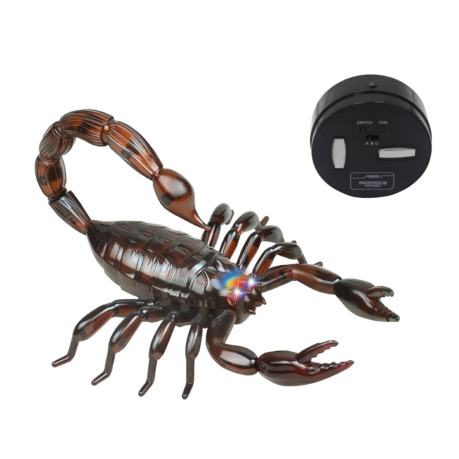 Робо-скорпион на инфракрасном управлении, коричневый, свет  