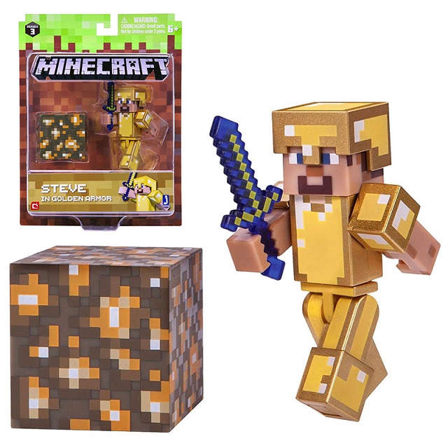 

Фигурка из серии Minecraft – Steve in Gold Armor, 8 см.
