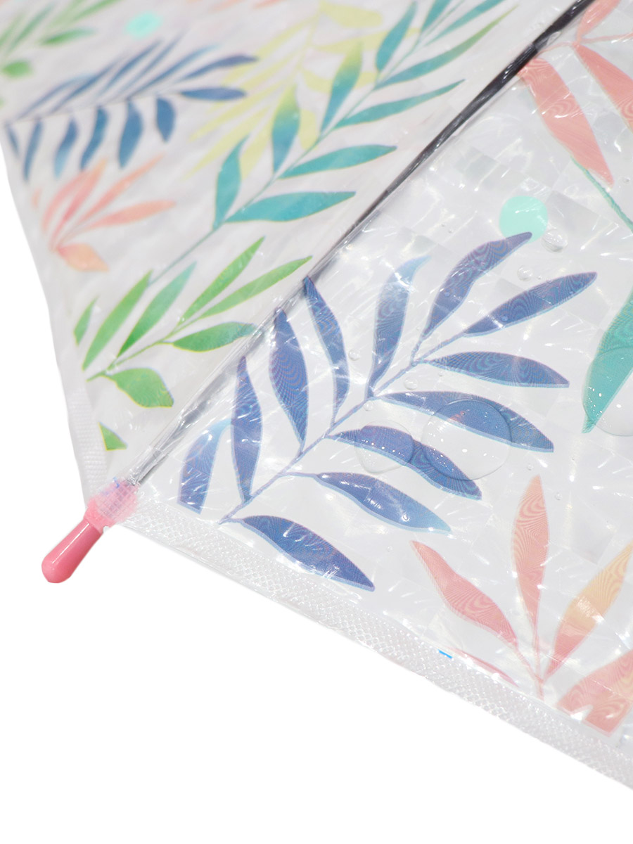 Зонт-трость Тропические Листья с 3D эффектом розовый  