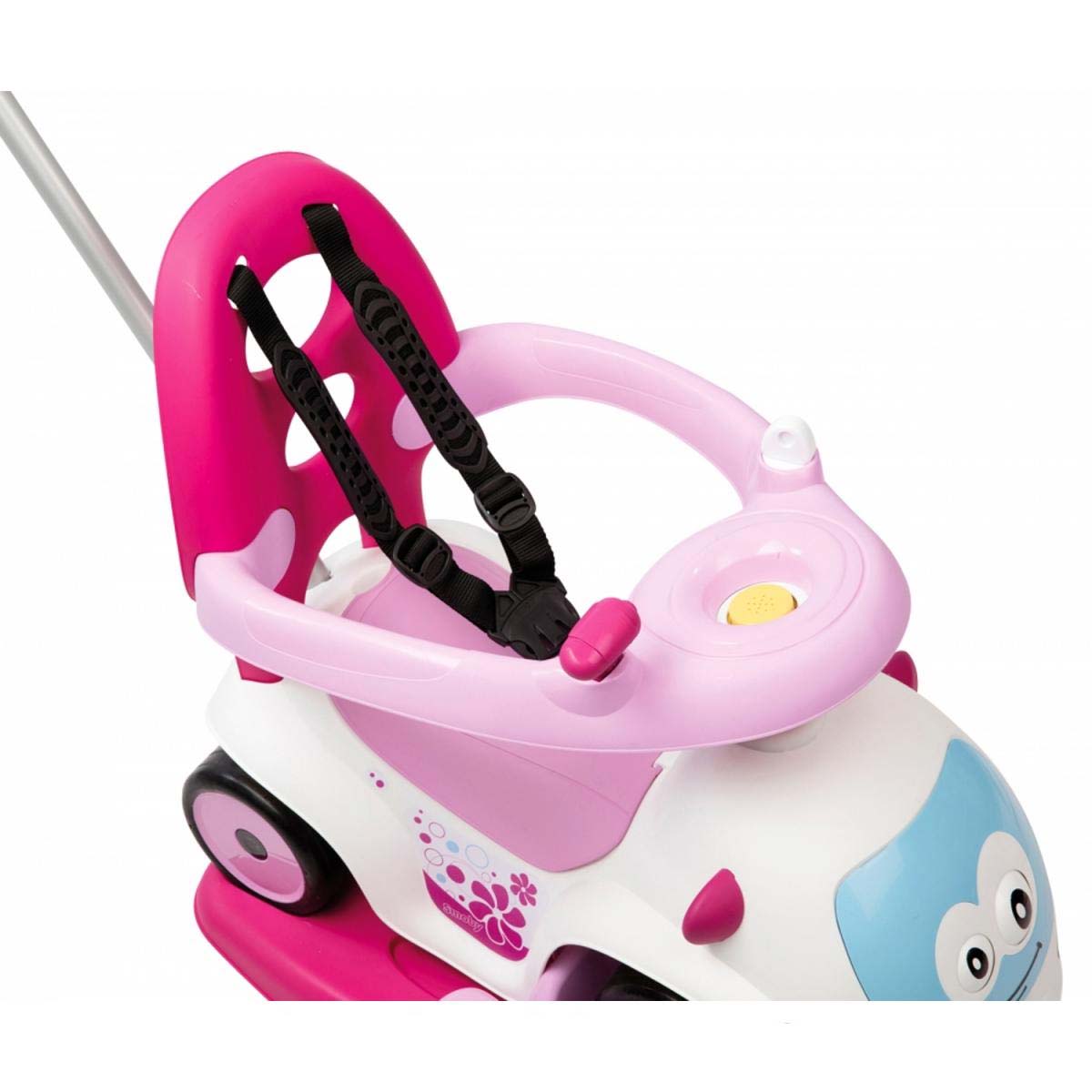 Каталка-качалка трансформер Smoby Maestro 2, белая с розовым, звук  