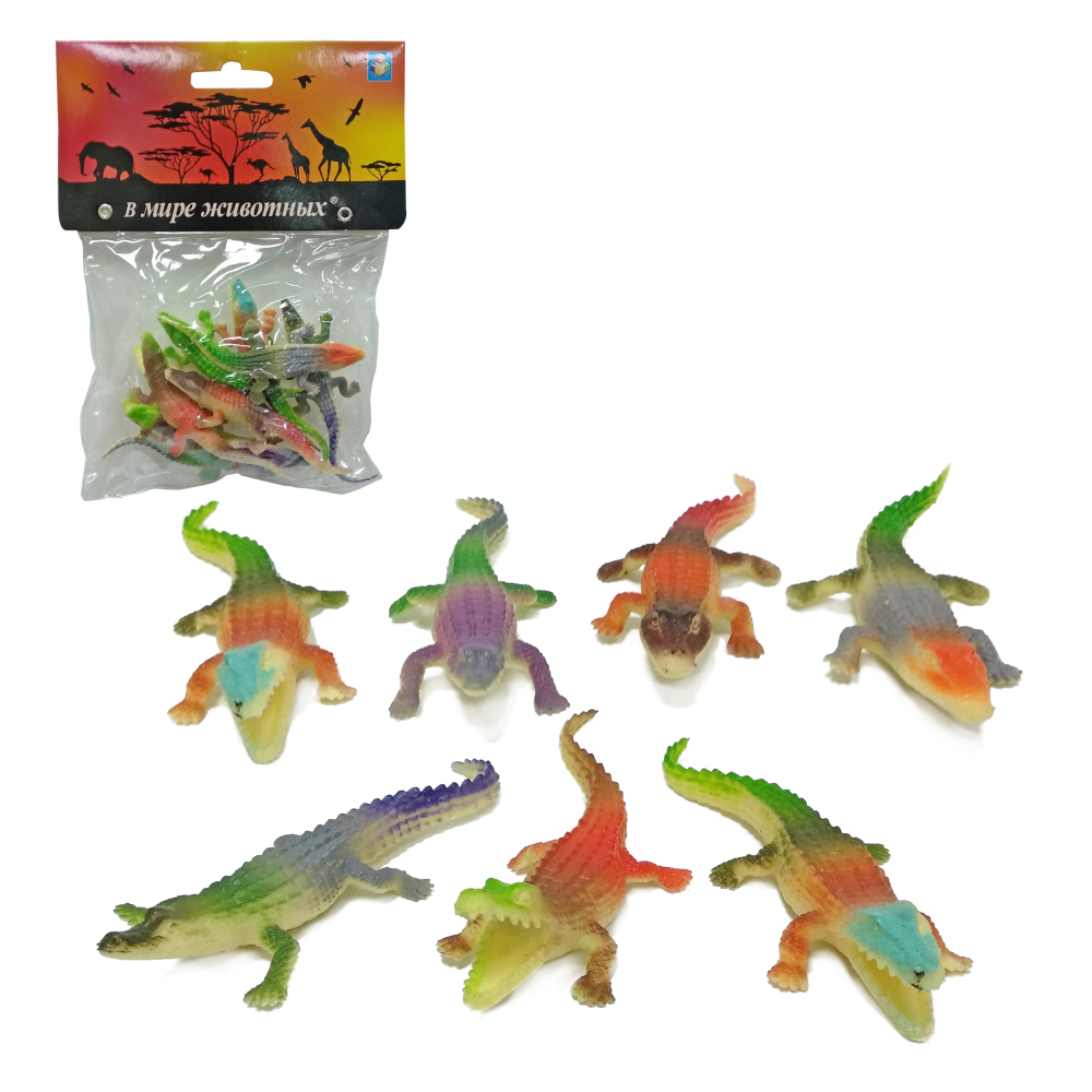 

Фигурки из серии - В мире животных - Крокодилы, 8 штук