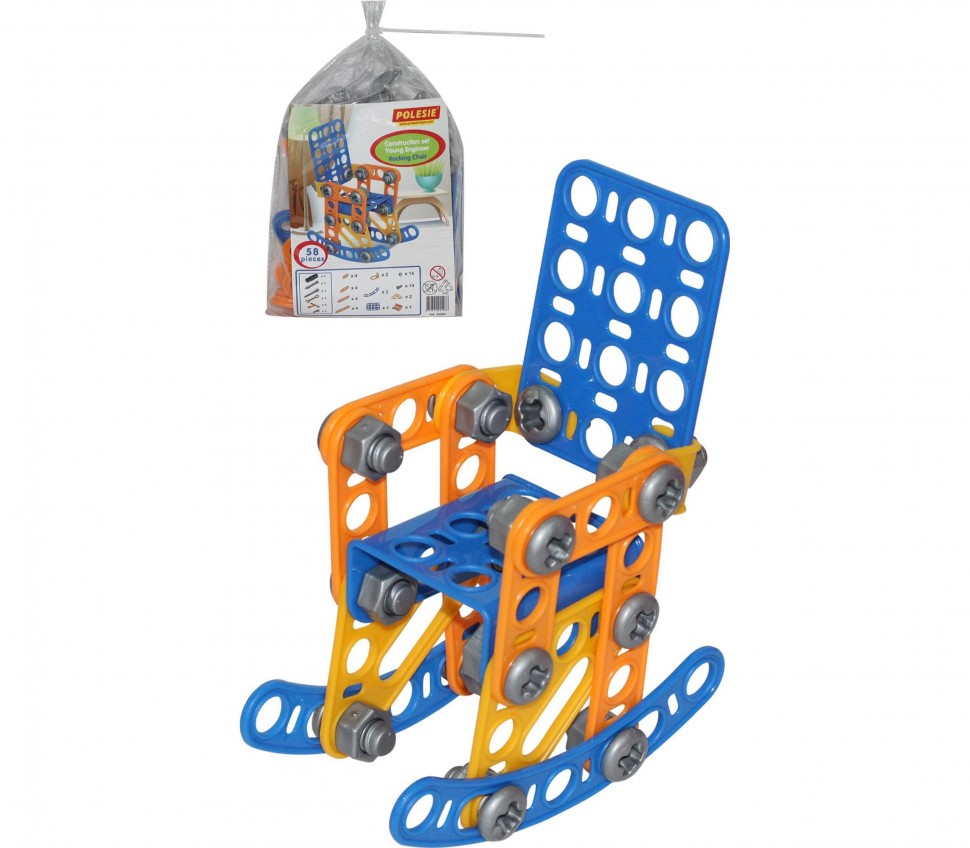 Конструктор – Изобретатель - Кресло-качалка №1, 58 элементов, в пакете  