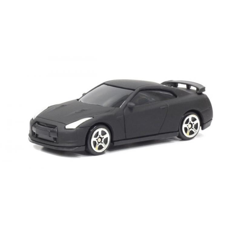 

Машина металлическая Nissan GTR R35, 1:64, черный матовый цвет