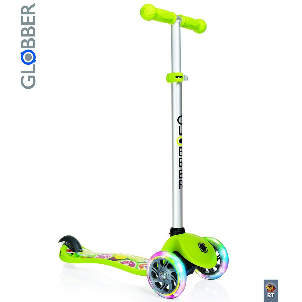 

Самокат Y-SCOO Globber Primo Fantasy с 3 светящимися колесами Fruitiness Lime green