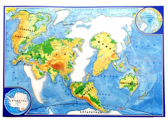 Магнитная карта-пазл - Мир  