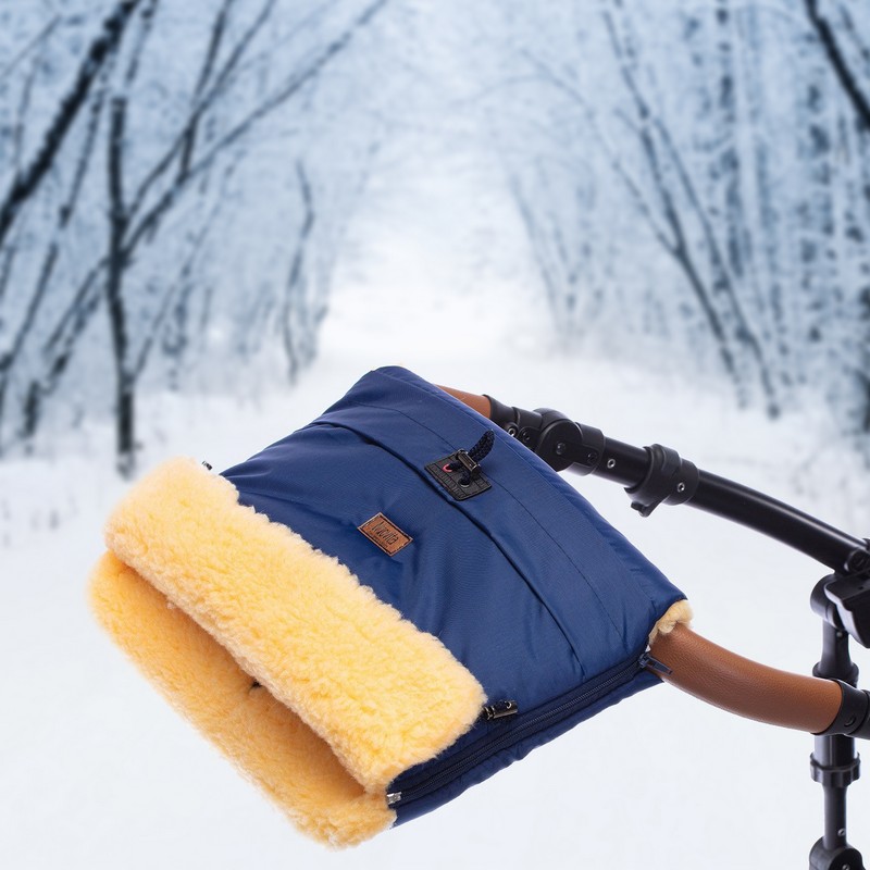 Муфта меховая для коляски Nuovita Alaska Pesco Blu scuro/Темно-синий  