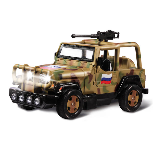 

Модель Военный внедорожник, инерционный, 13 см, свет и звук