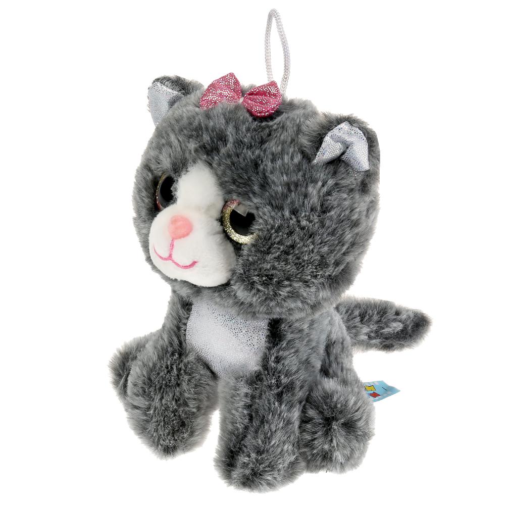 Игрушка мягкая - Кошка с бантиком, 15 см  