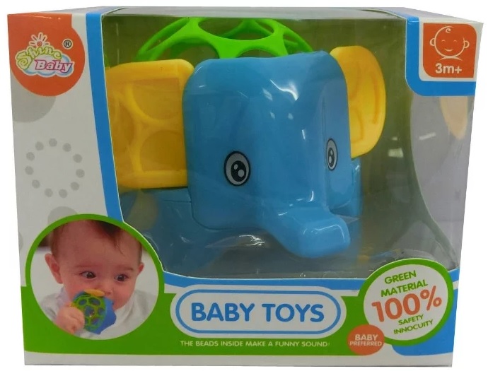 Погремушка для малышей – Слоненок, разные цвета   