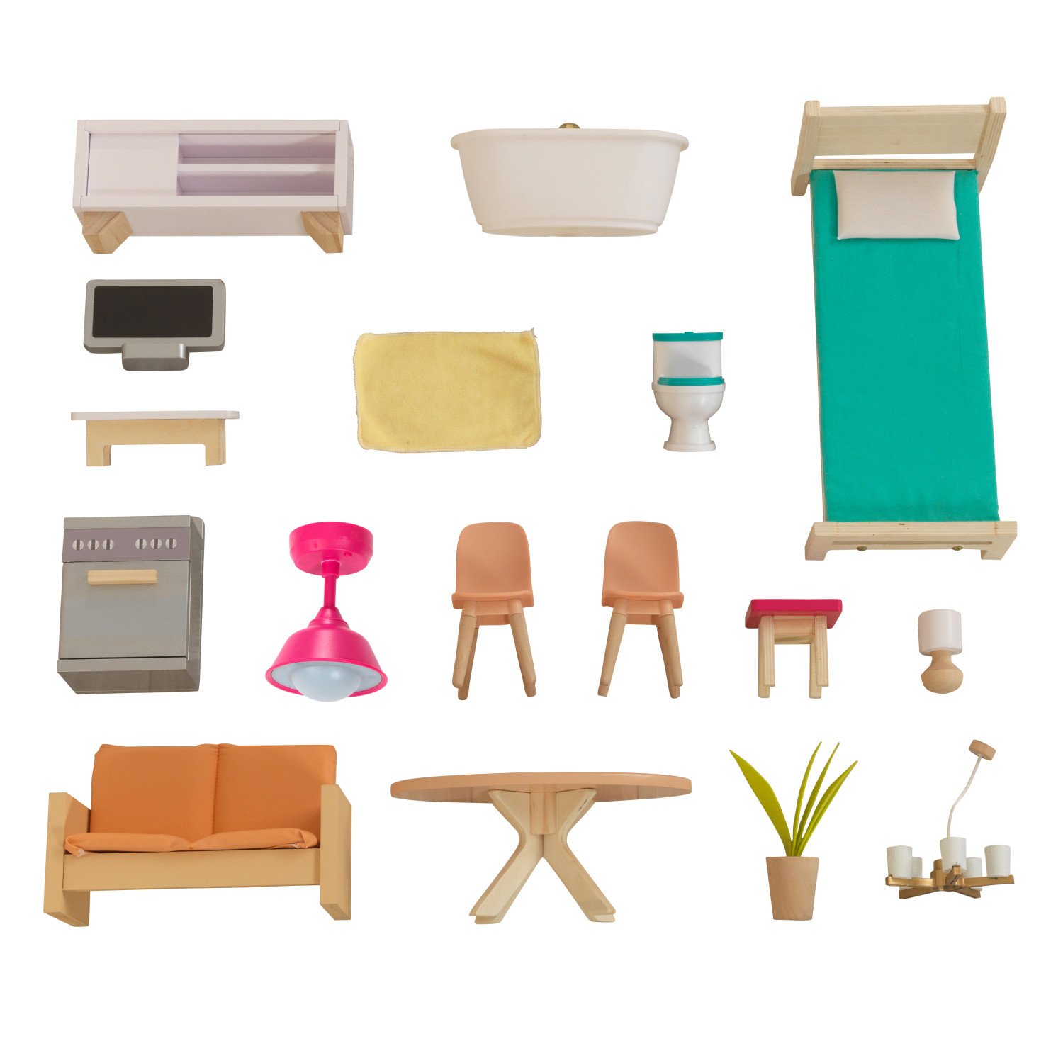 Кукольный домик с мебелью – Дотти, 17 элементов  