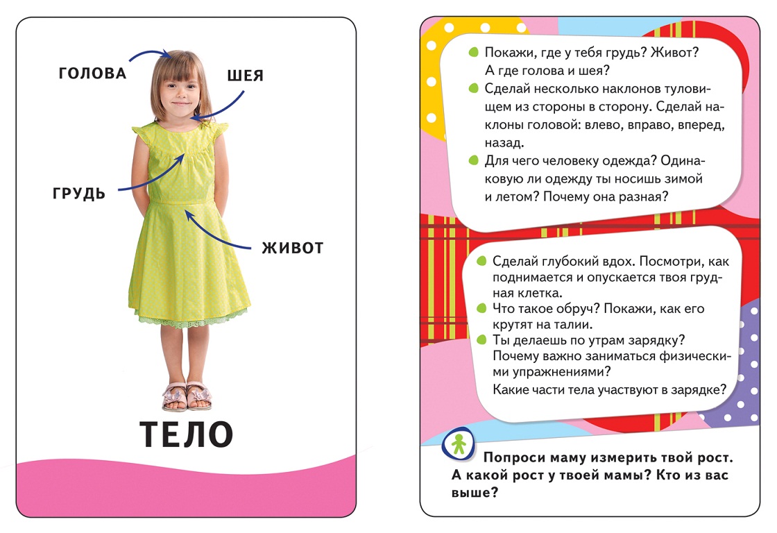 Развивающие карточки - Тело человека: называем и показываем, 0+  