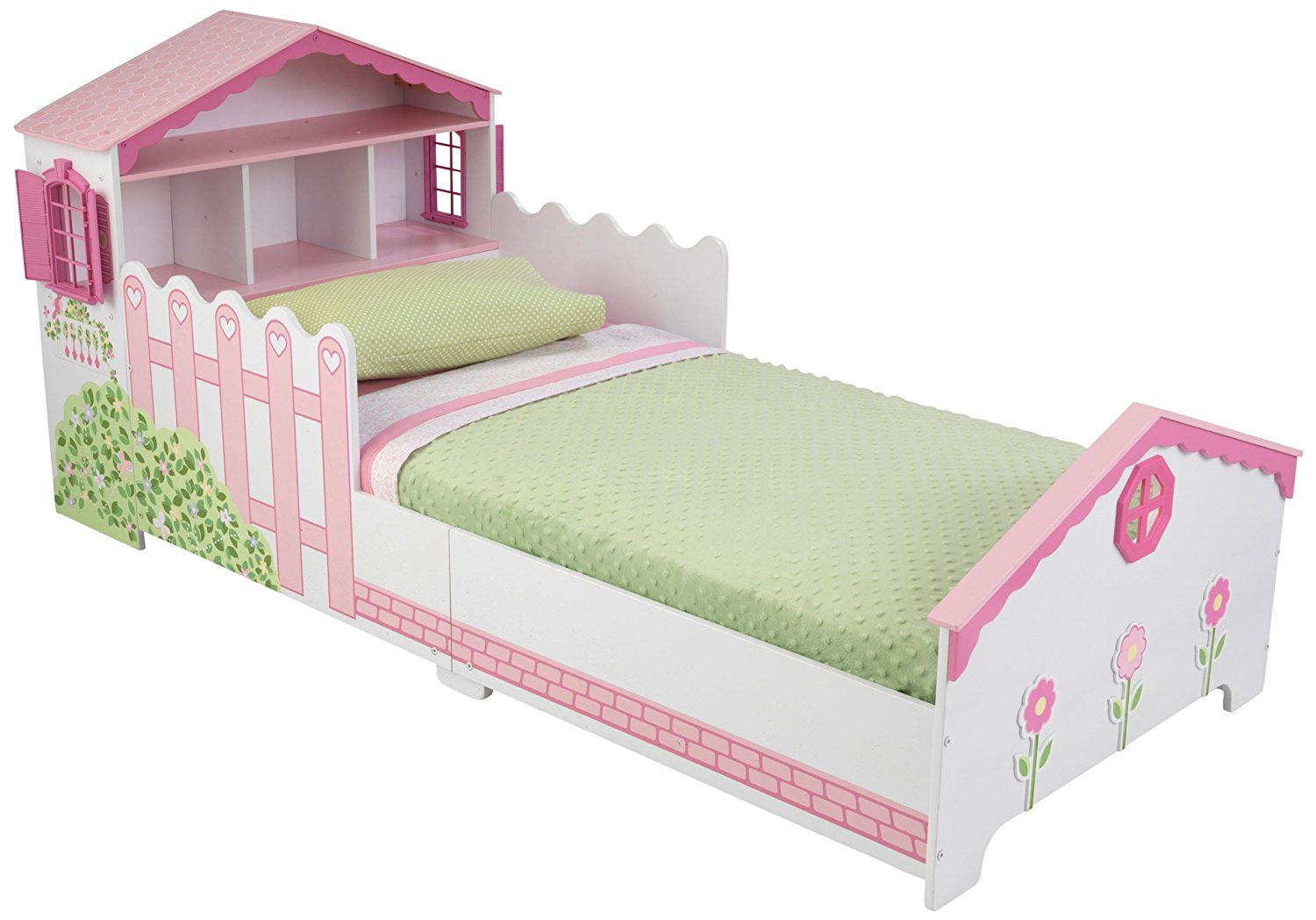 Детская кровать Кукольный домик, с полочками  