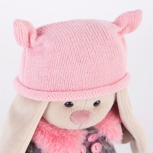 Мягкая игрушка – Зайка Ми в пальто и розовой шапке, большой  