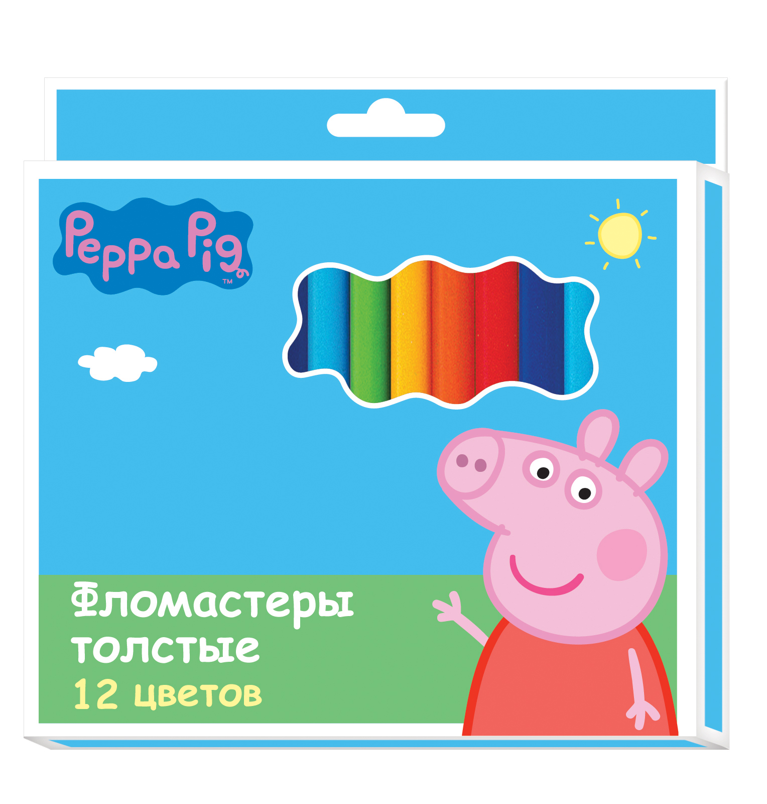 

Фломастеры толстые «Свинка Пеппа» 12 цветов