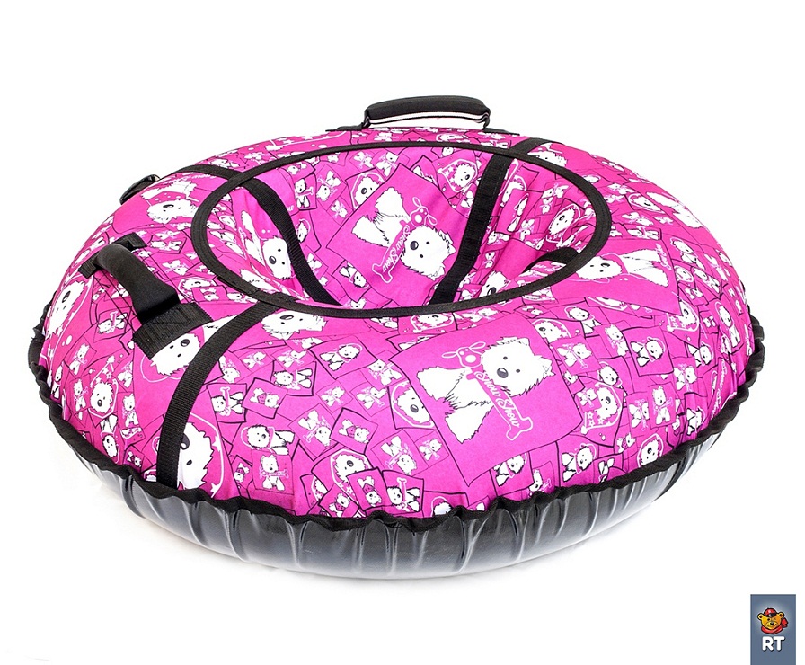 Санки надувные - Тюбинг RT - Собачки на розовом, диаметр 87 см  