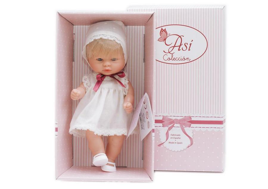 Кукла пупсик в белом платье, 20 см.  