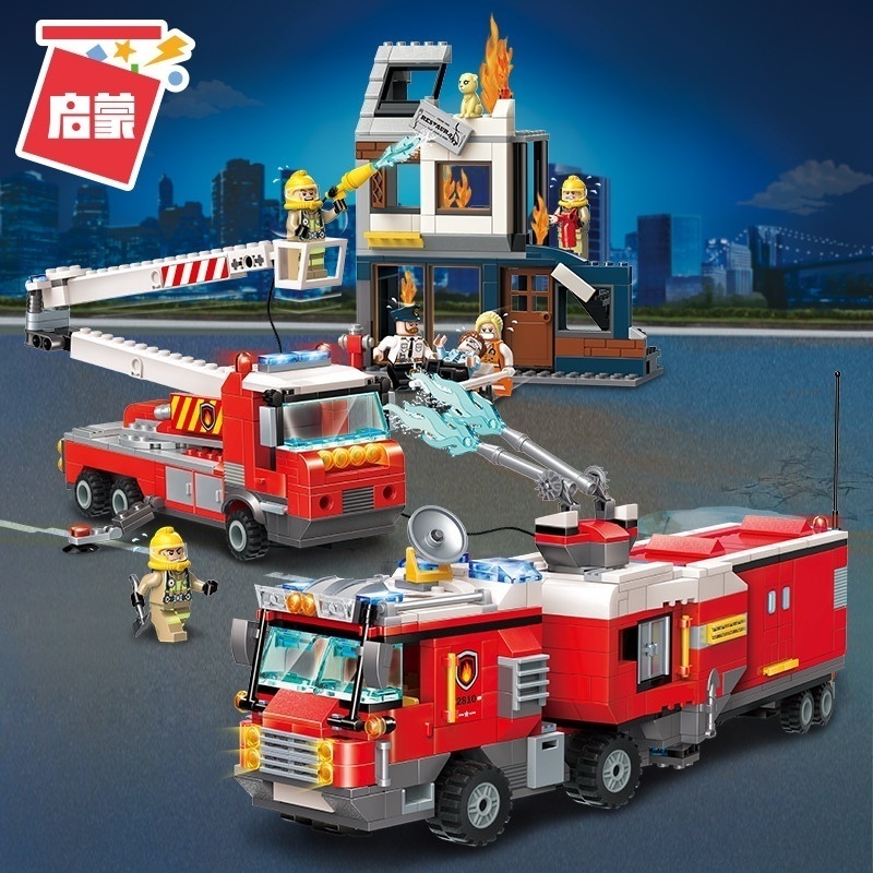 Конструктор – Пожарные службы с машиной и фигурками, 996 деталей  