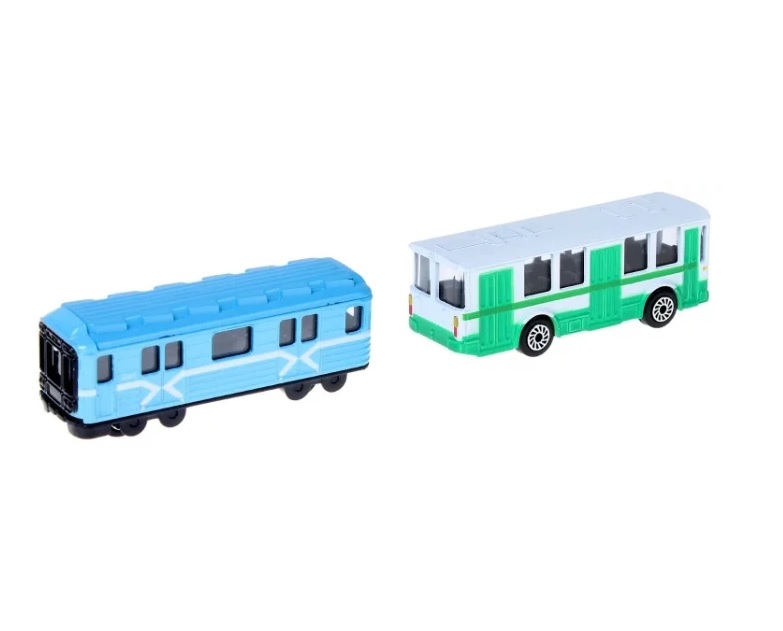 Набор из 2-х металлических моделей - Городской транспорт, 7,5 см   