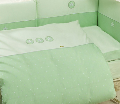 Комплект постельного белья Lucky Stars, 6 предметов, зеленый  