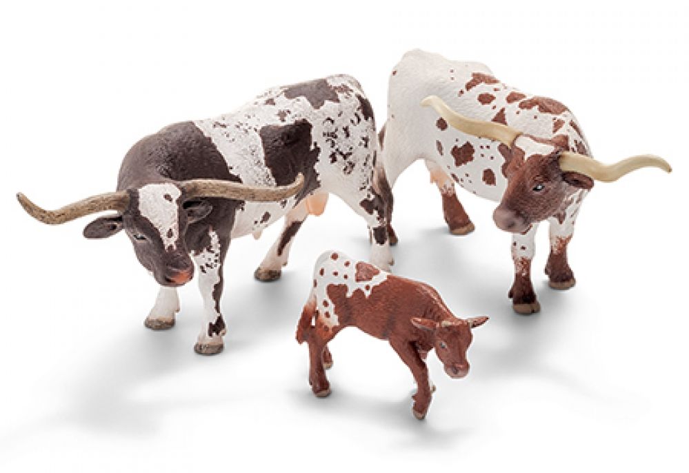 Игровая фигурка - Корова породы Техасский Лонгхорн, 14,5 см  
