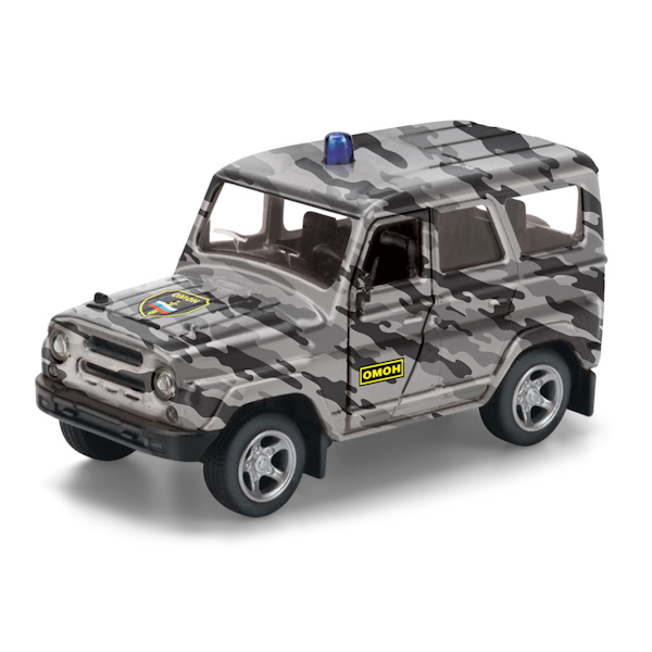 

Машинка металлическая инерционная Уаз Hunter Омон, открываются двери