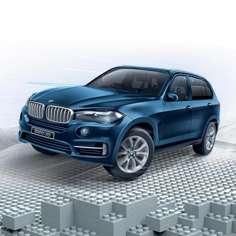 Конструктор - Машина BMW X5, синий, масштаб 1:28  