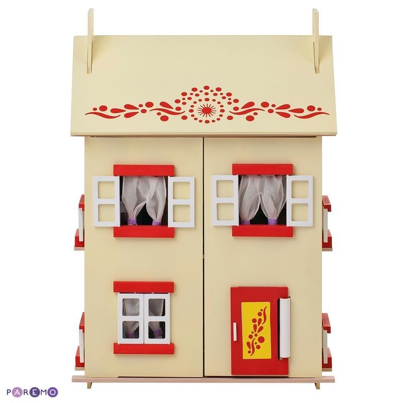 Деревянный кукольный домик с 15 предметами мебели - София  